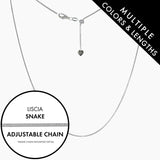 Roma Italian Adjustables Necklaces,Chains Italian Liscia Snake Adjustable Chain