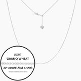 Roma Italian Adjustables Necklaces,Chains Silver 20" Italian Light Grano Wheat Adjustable Chain (Silver)