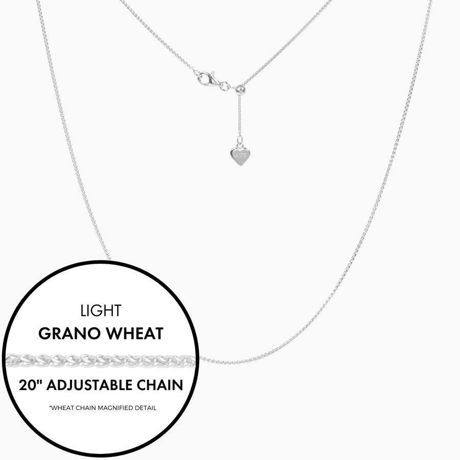 Roma Italian Adjustables Necklaces,Chains Silver 20" Italian Light Grano Wheat Adjustable Chain (Silver)