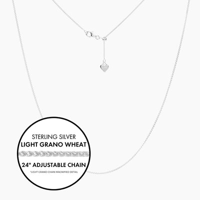 Roma Italian Adjustables Necklaces,Chains Silver 24"Italian Light Grano Wheat Adjustable Chain (Silver)