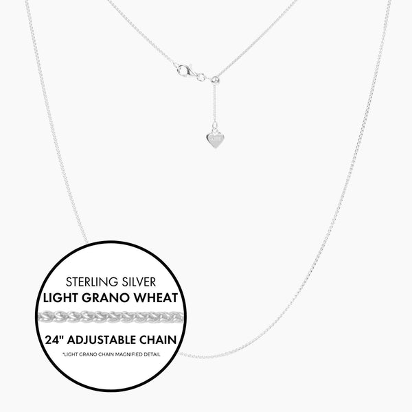 Roma Italian Adjustables Necklaces,Chains Silver 24"Italian Light Grano Wheat Adjustable Chain (Silver)
