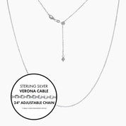 Roma Italian Adjustables Necklaces,Chains Silver 24"Italian Sterling Silver Verona Cable Adjustable Chain