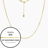 Roma Italian Adjustables Necklaces Gold 20" Italian Venezia Box Adjustable Chain (Gold)