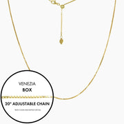Roma Italian Adjustables Necklaces Gold 20" Italian Venezia Box Adjustable Chain (Gold)