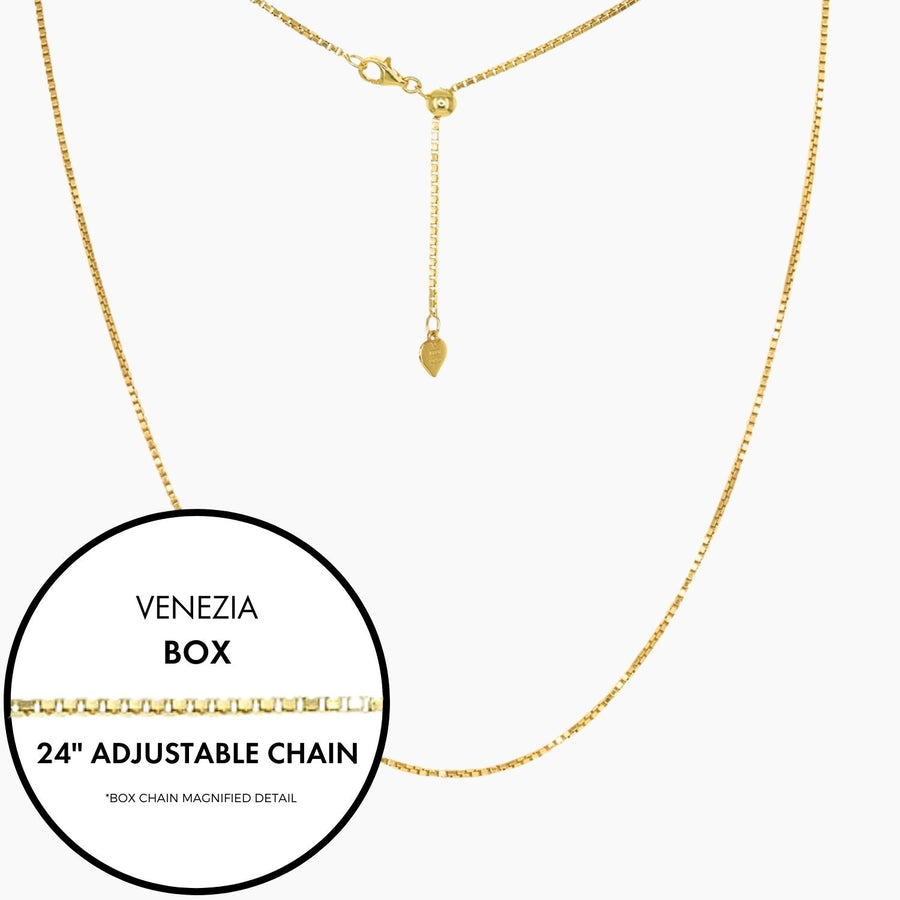 Roma Italian Adjustables Necklaces Gold 24" Italian Venezia Box Adjustable Chain (Gold)