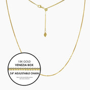 Roma Italian Adjustables Necklaces Gold 24"Italian Venezia Box Adjustable Chain (Gold)