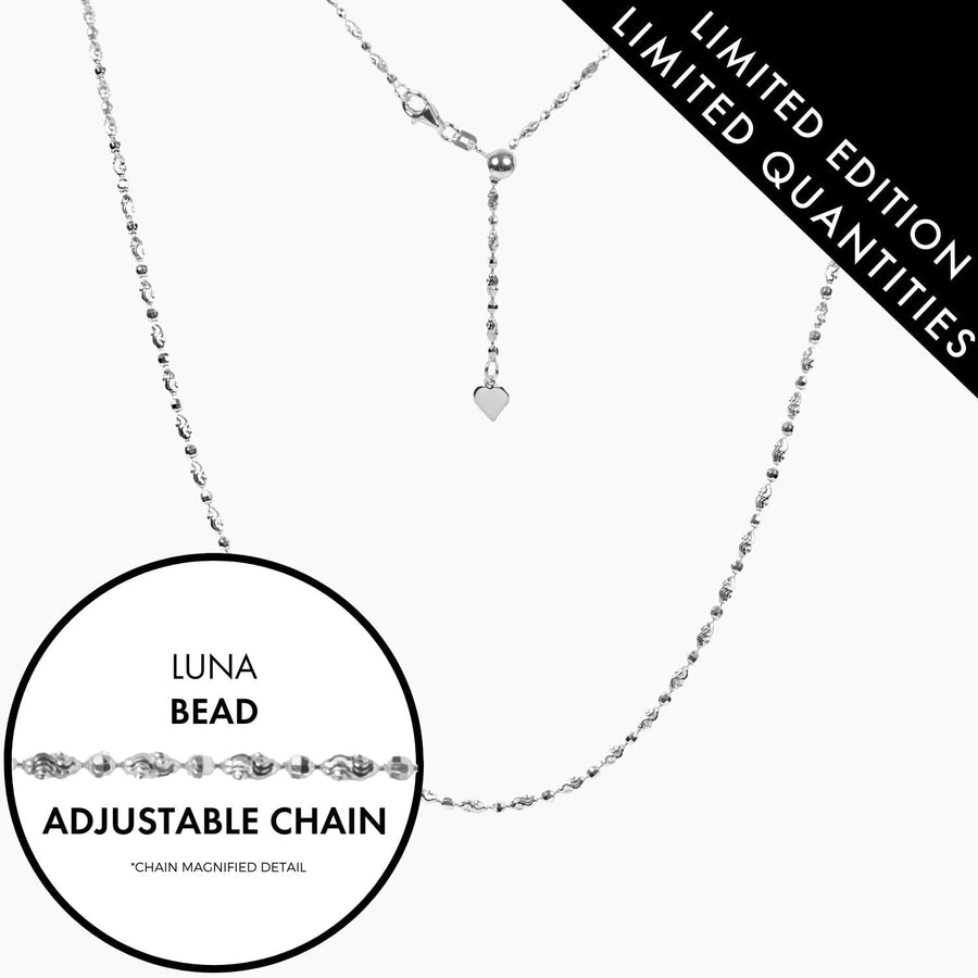 Roma Italian Adjustables Necklaces Italian Luna Bead Adjustable Chain