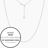 Roma Italian Adjustables Necklaces Silver / 1 (40% Off) 24" Italian Sterling Silver Milano Twist Adjustable Chain