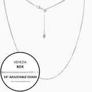 Roma Italian Adjustables Necklaces Silver 24" Italian Venezia Box Adjustable Chain (Silver)