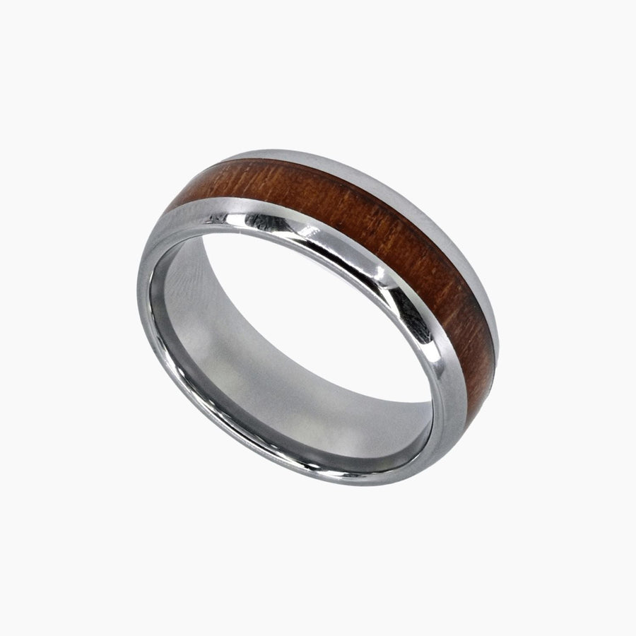 Roma Men's Collection Rings Koa Wood Tungsten Ring