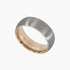 Roma Men's Collection Rings,Men's Brushed Tungsten Ring with Rose Gold Accent