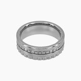 Roma Men's Collection Rings,Men's Tungsten Ring with Gear Detail