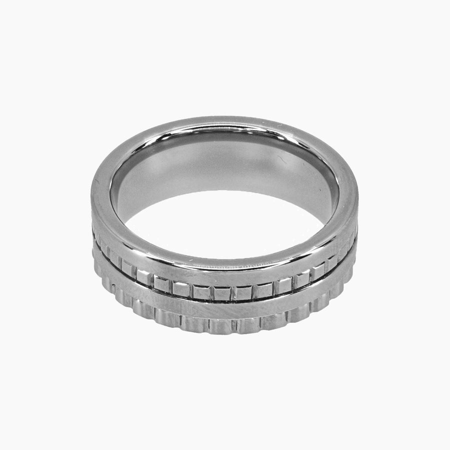 Roma Men's Collection Rings,Men's Tungsten Ring with Gear Detail