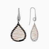 Roma Private Collection Earrings Color / Rose Gold Private Collection Small Teardrop Wire-Wrap Earrings in Rhodium and Rose Gold Overlay