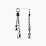 Roma Private Collection Earrings Silver Private Collection 2-Tassel Dangle Earrings, Finished in Rhodium
