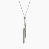 Roma Private Collection Necklaces Silver Adjustable Private Collection Two Tassel Necklace in Rhodium Overlay