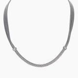 Roma Private Collection Necklaces Silver Private Collection Popcorn Detail Necklace with Rhodium Overlay