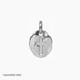 Roma Silver Collection Pendants Antique Hammered Cross Charm Pendant (Silver)