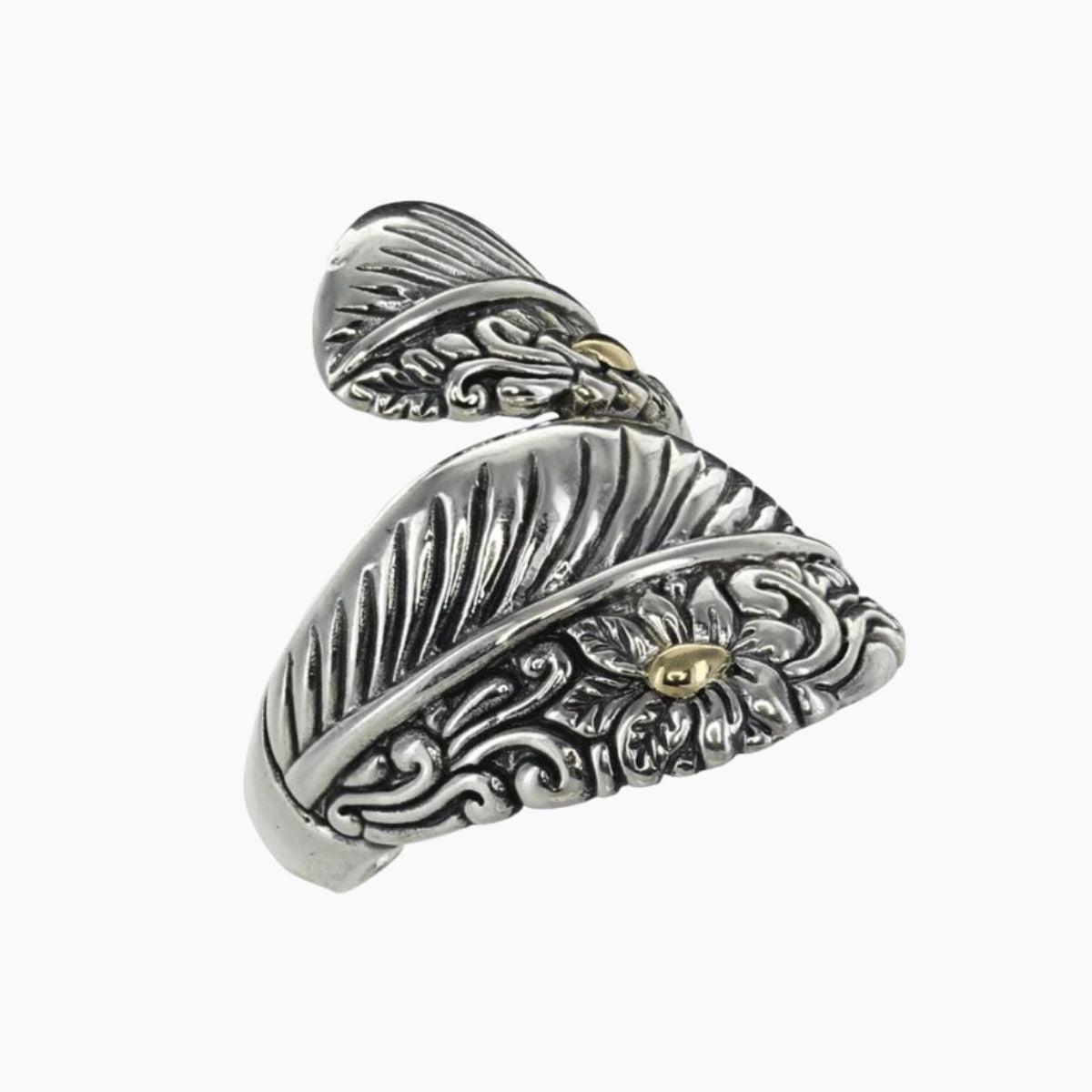 agete silver ring 指輪 «Leaf design» Twin Leaves Ring - TBJOUX Sterling Silver