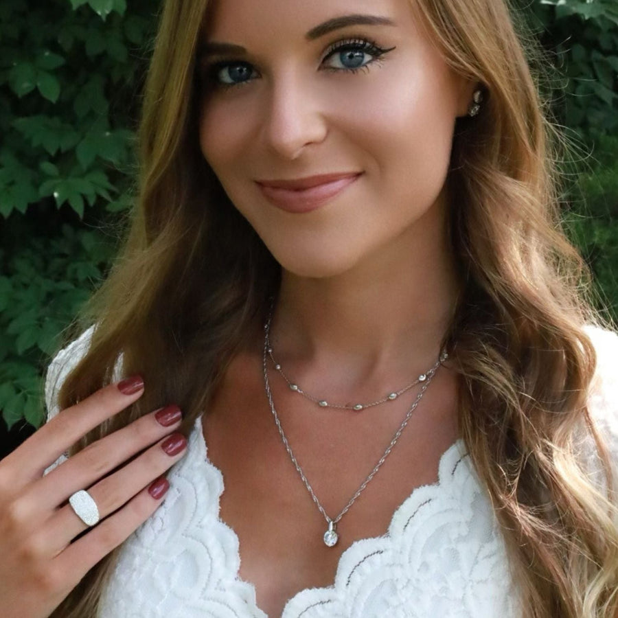 Roma Silver Collection Sets The Jessy Stazione Layering Set with Pave Crystal Ring