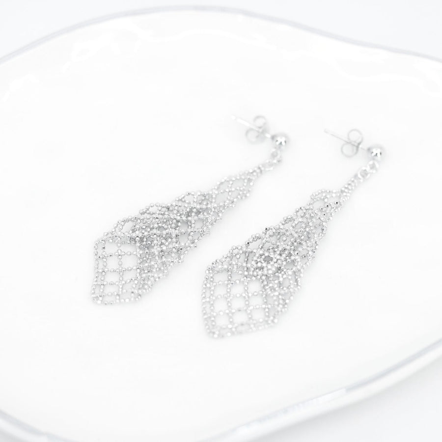 Silk Collection Earrings Silver Silk Collection Mesh Dangle Earrings