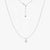 Emerald Cut Crystal Adjustable Necklace (Silver)