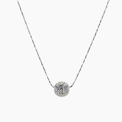 Diamond-Cut Single Ball Necklace
