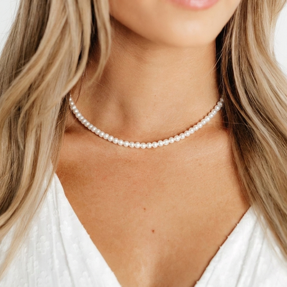 Swarovski Round White Pearl Necklace