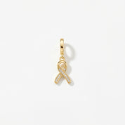 CZ Cancer Ribbon Charm (Gold)