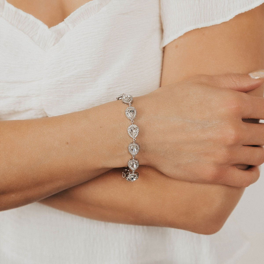 Crystal Collection Bracelets Color / Clear Swarovski Crystal Teardrop Bracelet