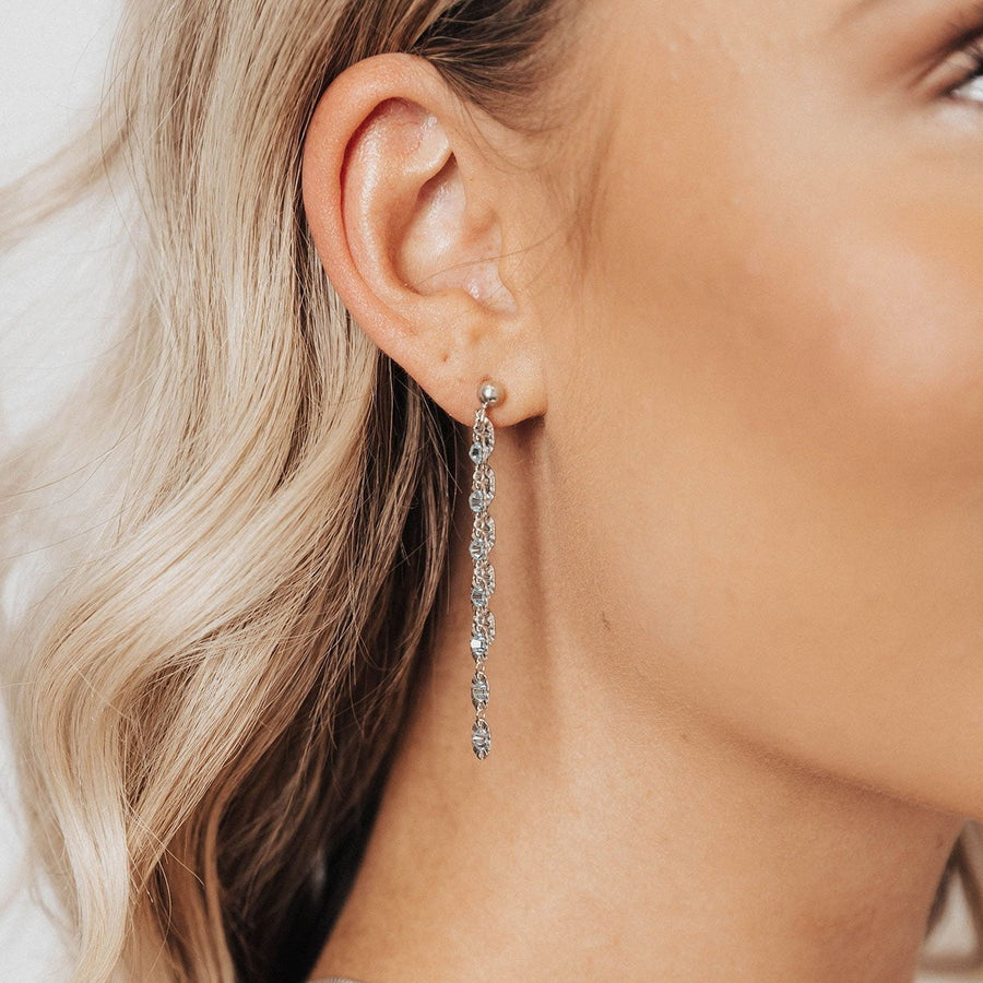 Crystal Collection Earrings Blue Crystal 2-Strand Drop Earrings