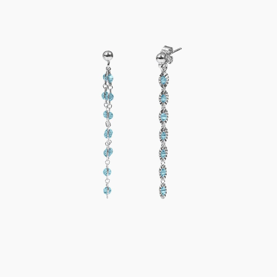 Crystal Collection Earrings Blue Crystal 2-Strand Drop Earrings