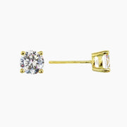 Crystal Collection Earrings Clear .75 Carat (each) Brilliant CZ Round Stud Earrings in Gold Overlay