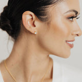 Crystal Collection Earrings Clear .75 Carat (each) Brilliant CZ Round Stud Earrings in Gold Overlay