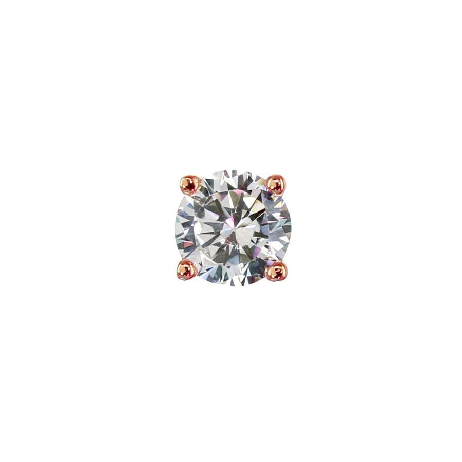 Crystal Collection Earrings Clear .75 Carat (each) Brilliant CZ Round Stud Earrings in Rose Gold Overlay