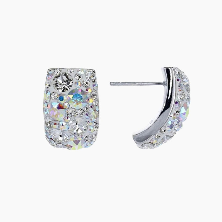 Crystal Collection Earrings Color / Aurora Borealis Aurora Borealis Arched Swarovski Crystal Earrings