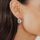 Crystal Collection Earrings Color / Clear Swarovski Crystal Oval Earrings in Sterling Silver