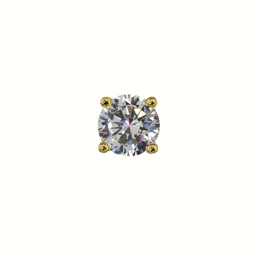 Crystal Collection Earrings Default Title / Clear .75 Carat (each) Brilliant CZ Round Stud Earrings in Gold Overlay