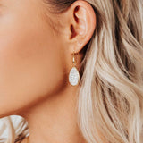 Crystal Collection Earrings Gold Pave Swarovski Crystal Teardrop Earrings