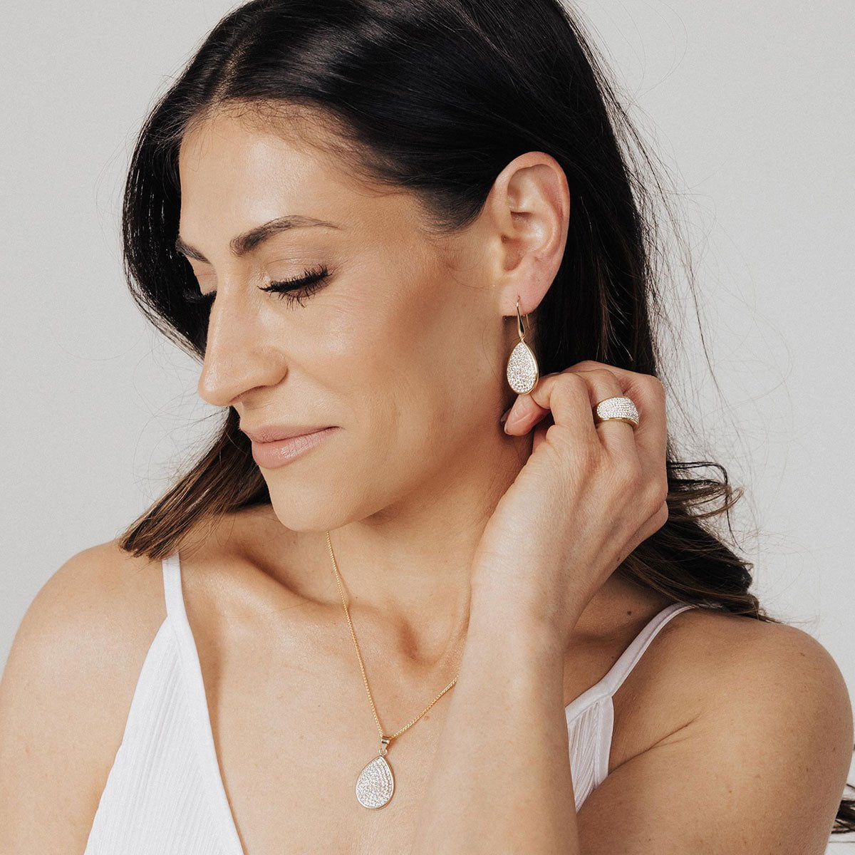 Pave on sale crystal earrings