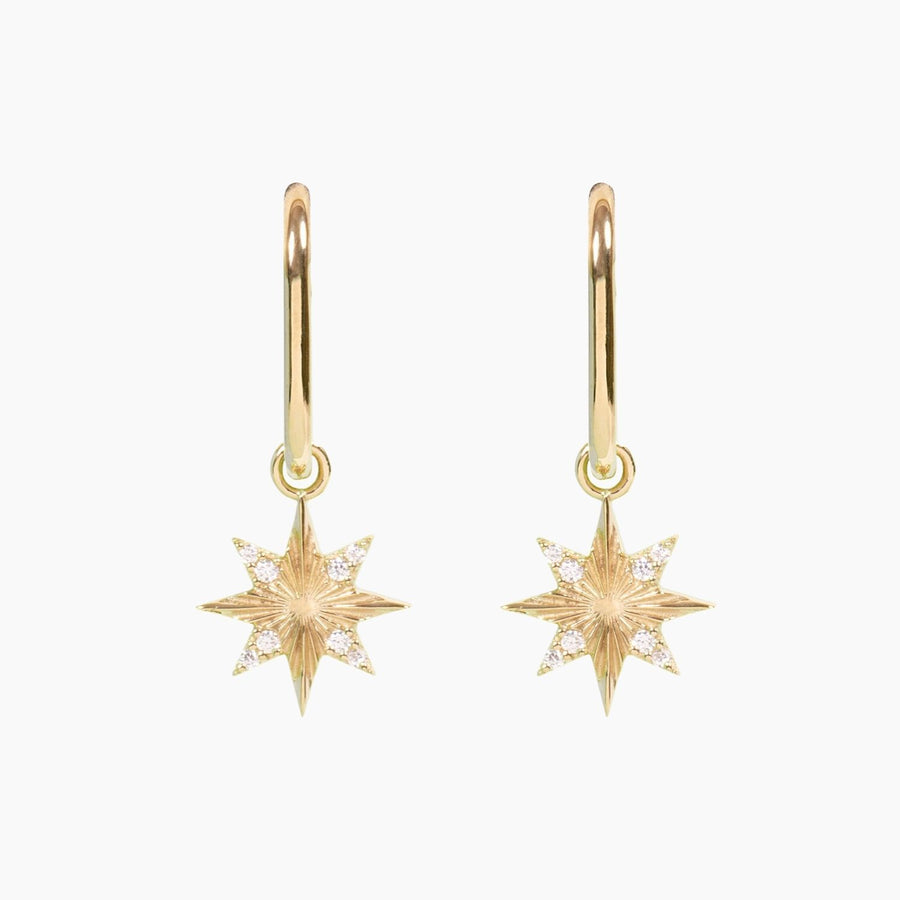 Crystal Collection Earrings Gold Shining Star Earring