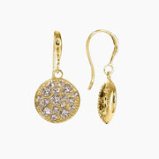 Crystal Collection Earrings Gold Swarovski Crystal Disc Earrings (Gold)