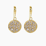 Crystal Collection Earrings Gold Swarovski Crystal Disc Earrings (Gold)
