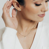 Crystal Collection Necklace Sterling Silver CZ Small Initial Necklace