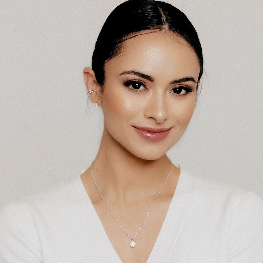 Crystal Collection Necklaces Clear Adjustable Milano Twist Chain + Brilliant CZ Pendant Set