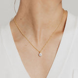 Crystal Collection Necklaces Clear Adjustable Milano Twist Chain + Brilliant CZ Pendant Set in Gold Overlay