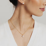 Crystal Collection Necklaces Clear Adjustable Milano Twist Chain + Brilliant CZ Pendant Set in Gold Overlay