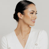 Crystal Collection Necklaces Clear Adjustable Milano Twist Chain + Brilliant CZ Pendant Set in Gold Overlay