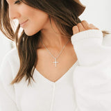 Crystal Collection Necklaces Color / Clear Adjustable Milano Twist Chain + Brilliant CZ Cross Set