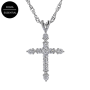 Crystal Collection Necklaces Color / Clear Adjustable Milano Twist Chain + Brilliant CZ Cross Set